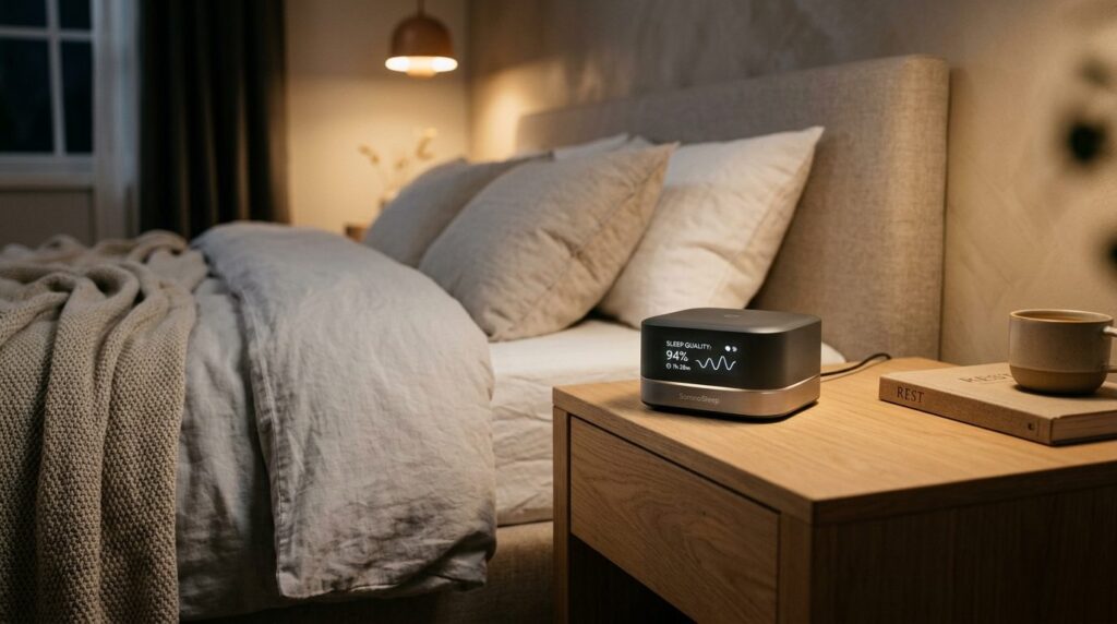 Relaxation and sleep wellness: Close-up detail shot of advan