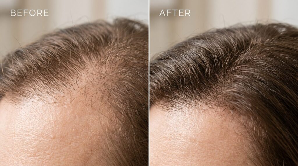 Before and after concept: Split-screen style image of health